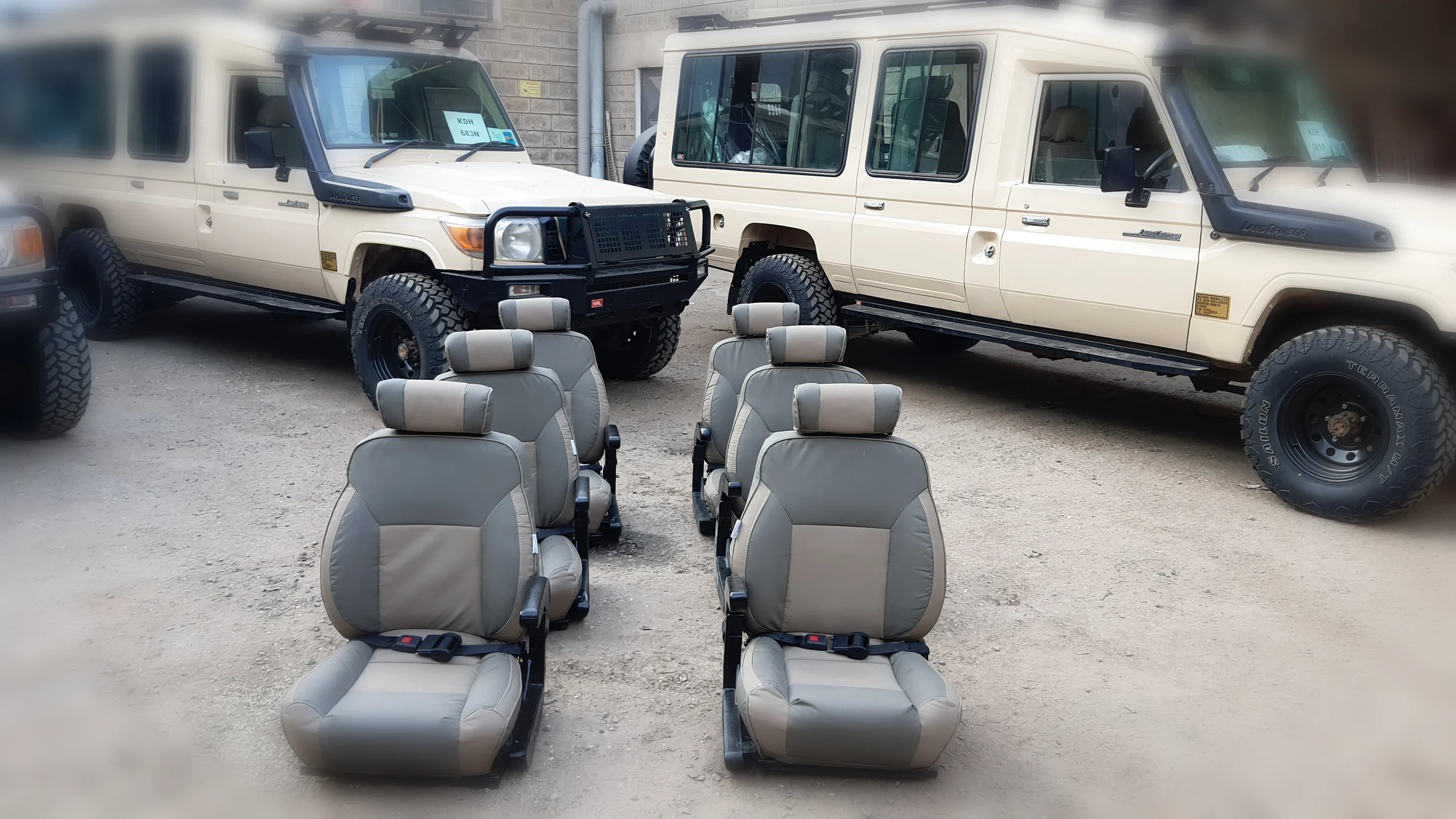Safari seats built for Land Cruiser game-drive vehicles